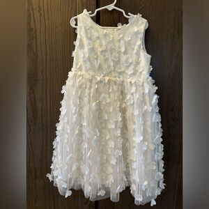 Popatu Girls Floral Appliqué dress, White, size: 6x-7